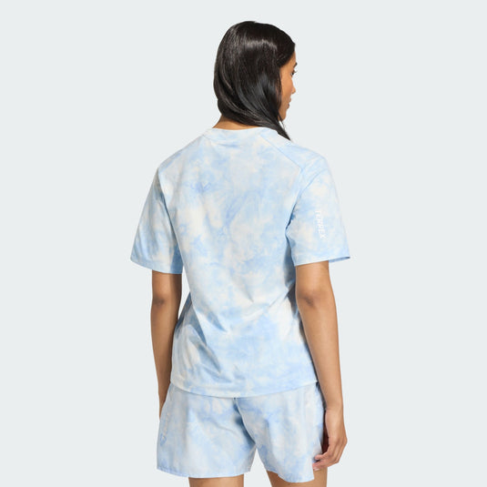 Adidas Terrex Women's Multi Spray Dye Tee White / Glow Blue KF5747