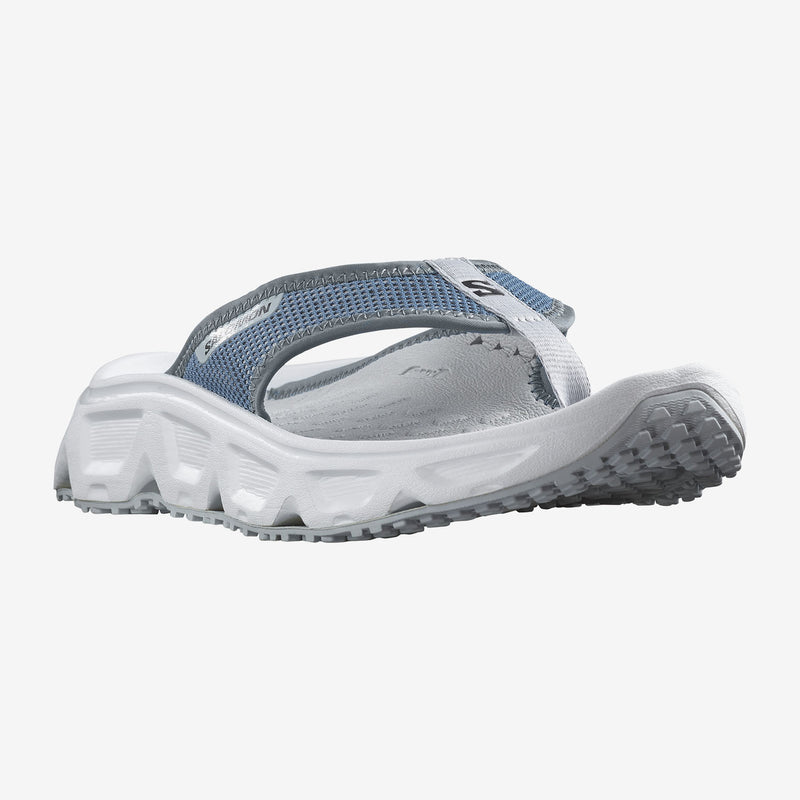 Load image into Gallery viewer, Salomon Men&#39;s Reelax Break 6.0 Flip Flops Blue Ashes/White/Pearl Blue 471111
