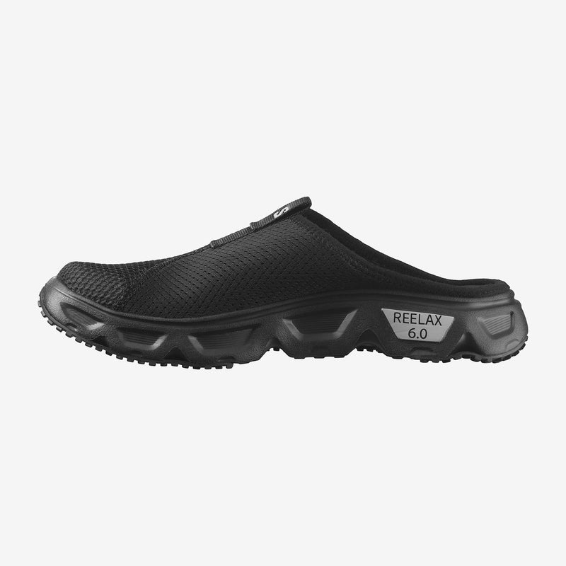 Load image into Gallery viewer, Salomon Women&#39;s Reelax Slide 6.0 Slides Black/Black/Alloy 471124
