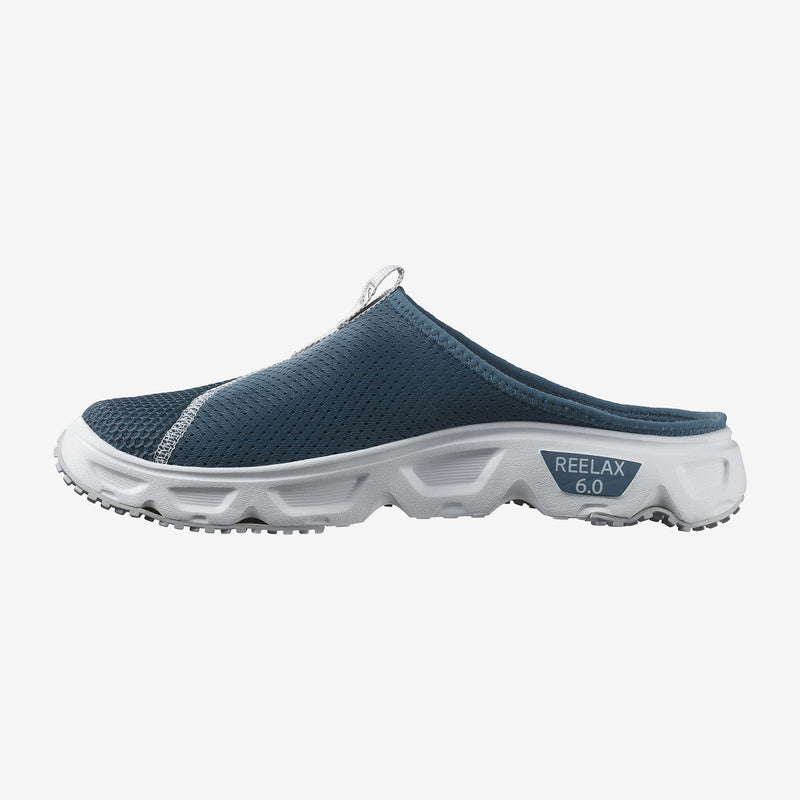 Load image into Gallery viewer, Salomon Men&#39;s Reelax Slide 6.0 Slides Blue Ashes/White/Pearl Blue 471123
