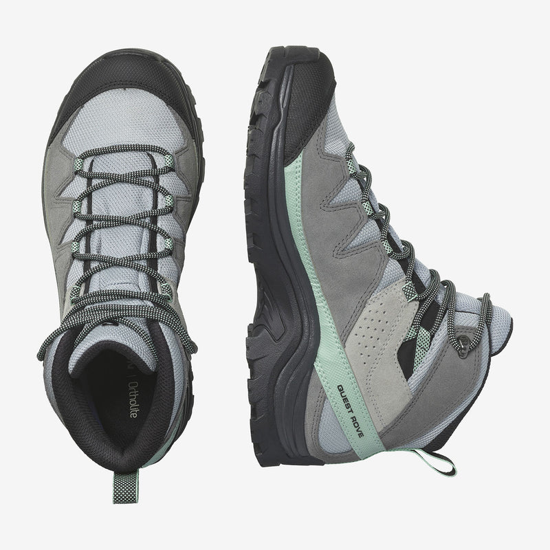 Load image into Gallery viewer, Salomon Women&#39;s Quest Rove Gore-Tex Shoes Quarry/Quiet Shade/Black L47181600
