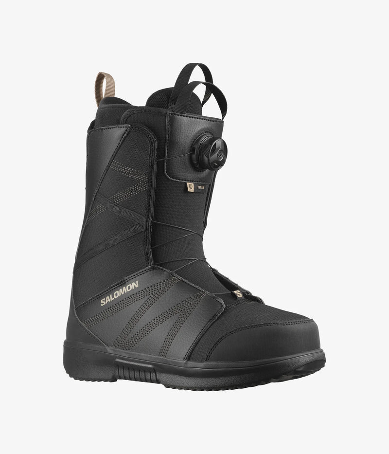 Load image into Gallery viewer, Salomon Men&#39;s Titan BOA Snowboard Boots Black/Black/Roasted Cashew L47242900
