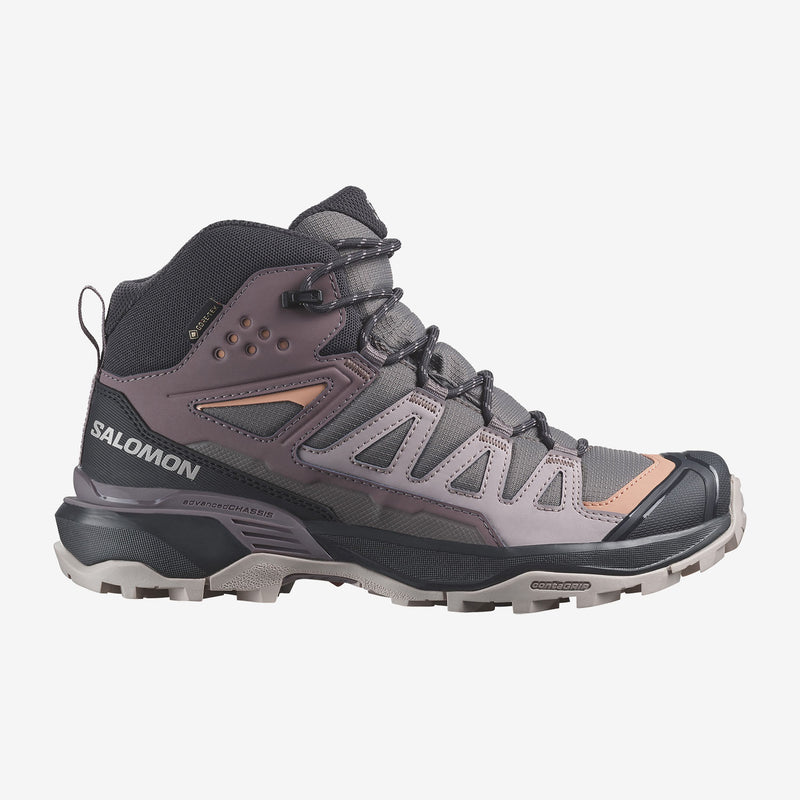 Load image into Gallery viewer, Salomon Women&#39;s X Ultra 360 Mid Gore-Tex Plum Kitten/Phantom/Cork L47448700
