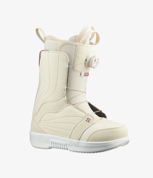 Salomon Women's Pearl BOA Snowboard Boots Almond Milk/Vanilla Ice/Grape Shake L47542900