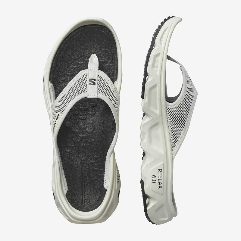 Load image into Gallery viewer, Salomon Men&#39;s Reelax Break 6.0 Flip Flops Vanilla Ice/Vanilla Ice/Black 477415
