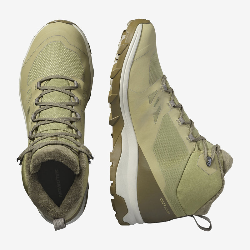 Load image into Gallery viewer, Salomon Men&#39;s Outsnap Climasalomon Waterproof Shoes Aloe/Stone Gray/Coyote Brown L47854000
