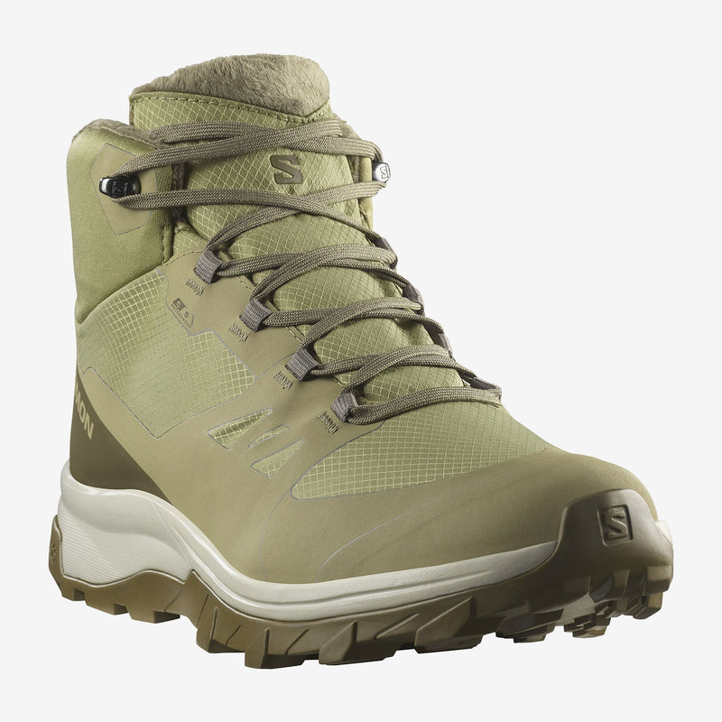 Load image into Gallery viewer, Salomon Men&#39;s Outsnap Climasalomon Waterproof Shoes Aloe/Stone Gray/Coyote Brown L47854000
