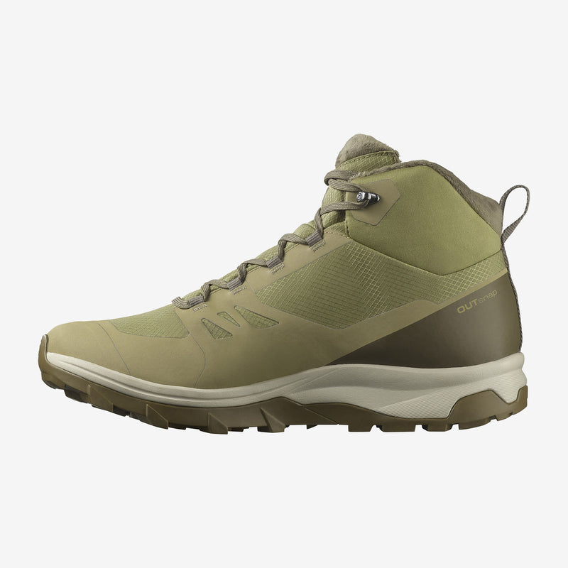 Load image into Gallery viewer, Salomon Men&#39;s Outsnap Climasalomon Waterproof Shoes Aloe/Stone Gray/Coyote Brown L47854000
