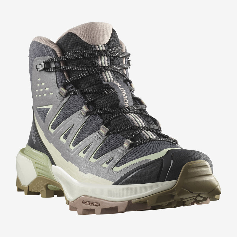 Load image into Gallery viewer, Salomon Women&#39;s X Ultra 360 Edge Mid Gore-Tex Shoes Nine Iron/Gull/Lime Cream L4787270022
