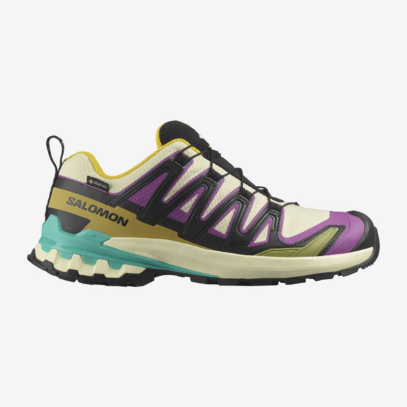 Load image into Gallery viewer, Salomon Women&#39;s XA Pro 3D V9 Gore-Tex Shoes Transparent Yellow/Black/Waterfall L47882200
