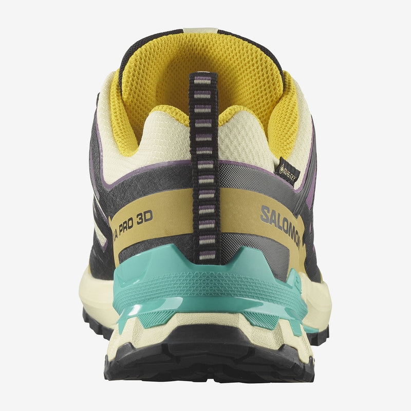 Load image into Gallery viewer, Salomon Women&#39;s XA Pro 3D V9 Gore-Tex Shoes Transparent Yellow/Black/Waterfall L47882200
