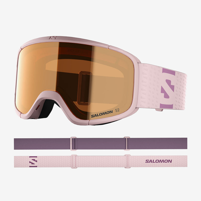 Load image into Gallery viewer, Salomon Unisex Aksium 2.0 S Mirror Lens S2 Snow Goggles Heavenly Pink/Tonic Orange L47909800
