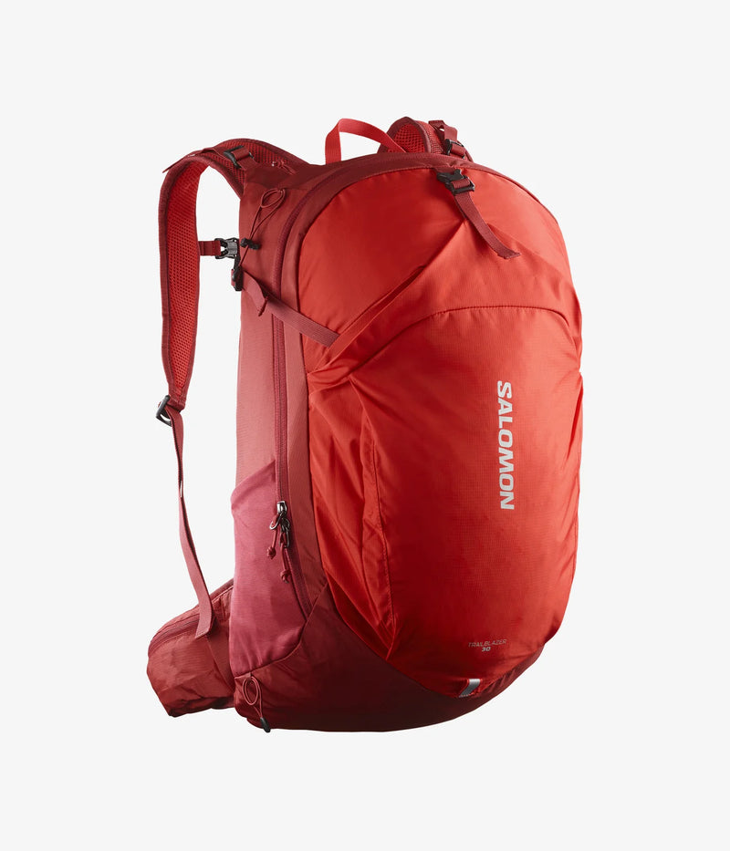 Load image into Gallery viewer, Salomon Unisex Trailblazer 30L Hiking Bag Red Dahlia/High Risk Red LC2183700
