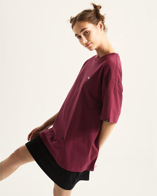 Vans Unisex Left Chest II Logo T-Shirt Burgundy VN000P1PBRG
