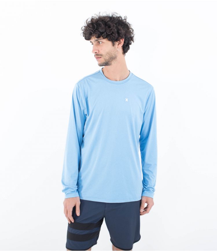 Load image into Gallery viewer, Hurley Men&#39;s Everyday Hybrid UPF Long Sleeve T-Shirt Bliss Blue MAT0001060-H4052
