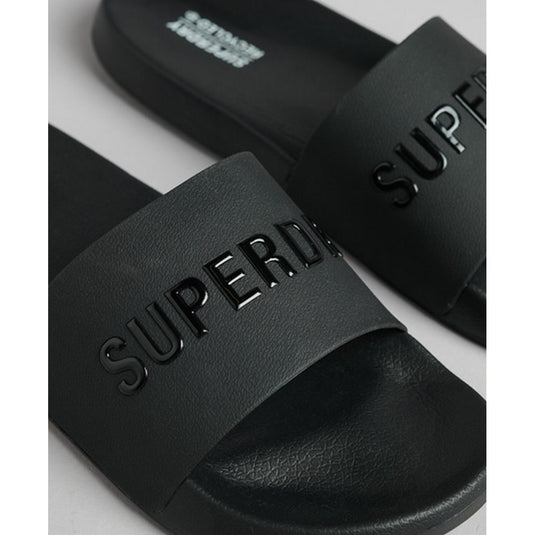 Superdry Men's Code Logo Vegan Pool Slide Black/Black MF310223A-16A