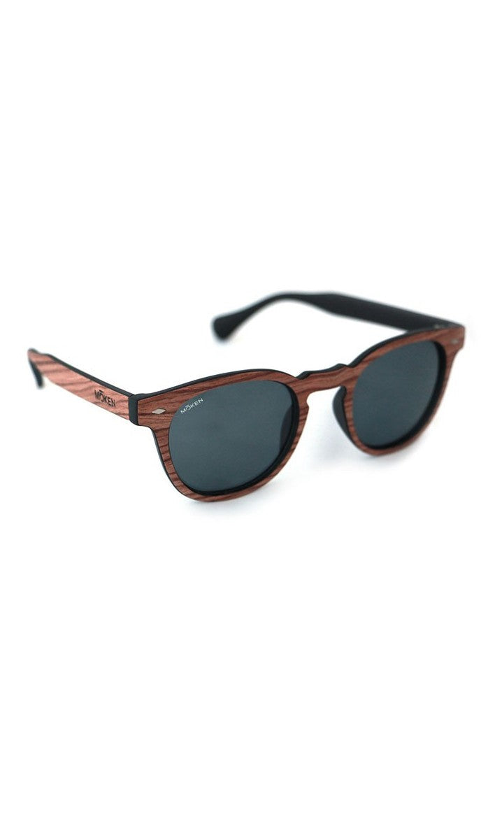 Load image into Gallery viewer, Moken Unisex Woody Sunglasses Brown/Gray MKN-C19 RWD-GRY
