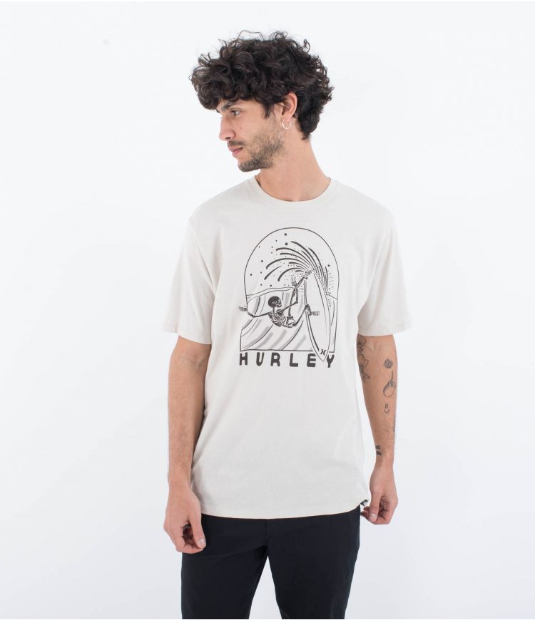 Load image into Gallery viewer, Hurley Men&#39;s Everyday Laid To Rest T-Shirt Bone MTS0039120-H073
