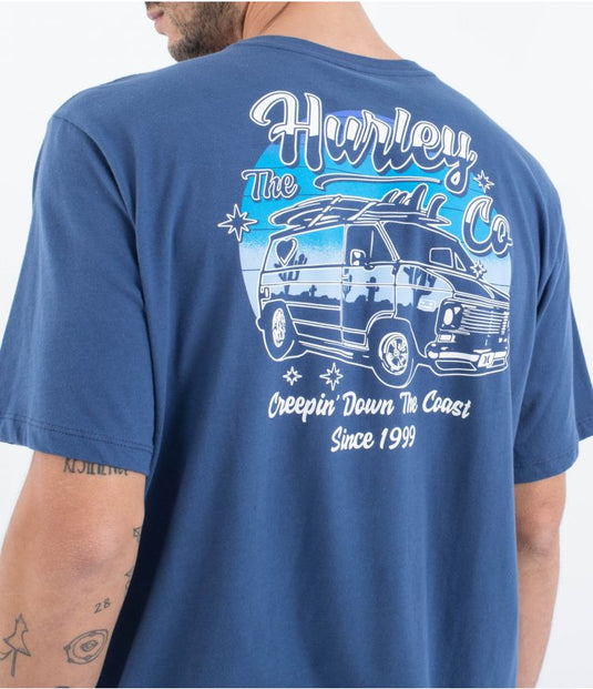 Hurley Men's Everyday Creepin' T-Shirt Blue MTS0039160-H4053