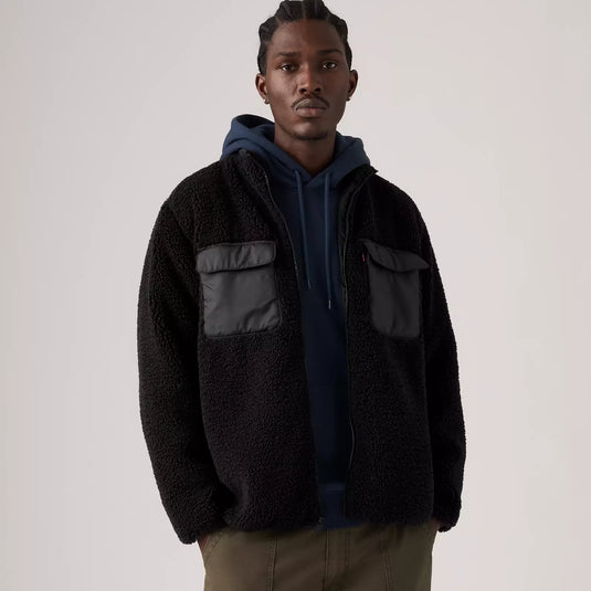 Levi's Men's Campo Sherpa Jacket Fleece Jet Black 007SH0000