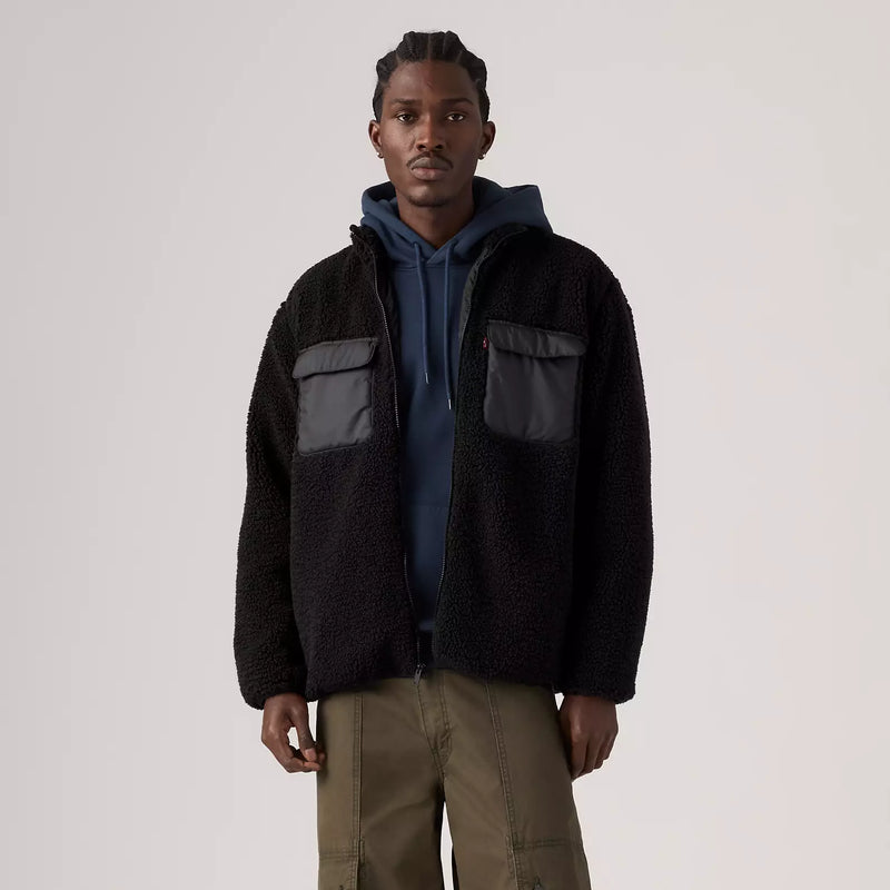 Load image into Gallery viewer, Levi's Men's Campo Sherpa Jacket Fleece Jet Black 007SH0000
