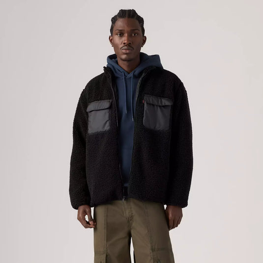 Levi's Men's Campo Sherpa Jacket Fleece Jet Black 007SH0000