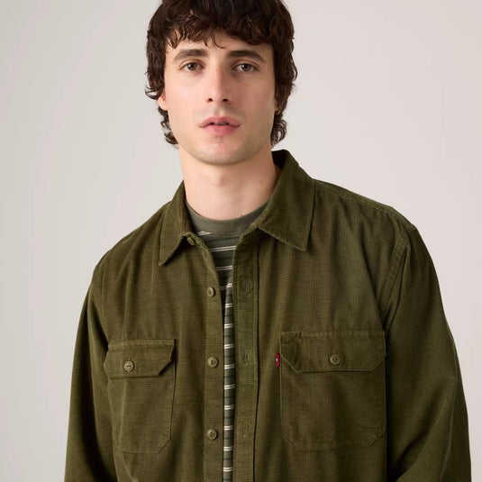 Levi's Men's Jackson Corduroy Worker Overshirt Olive Night 195730300