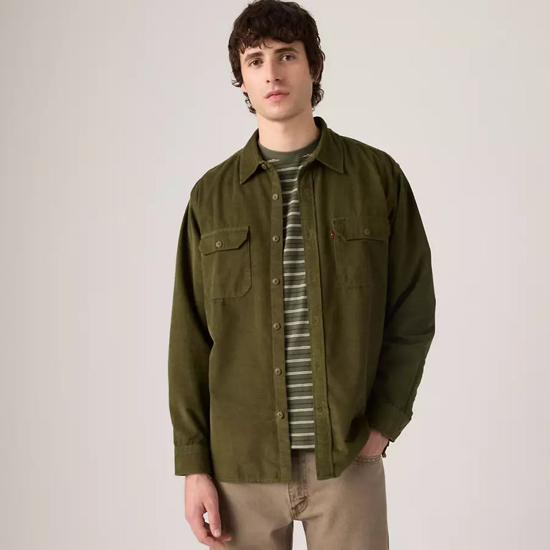 Load image into Gallery viewer, Levi's Men's Jackson Corduroy Worker Overshirt Olive Night 195730300
