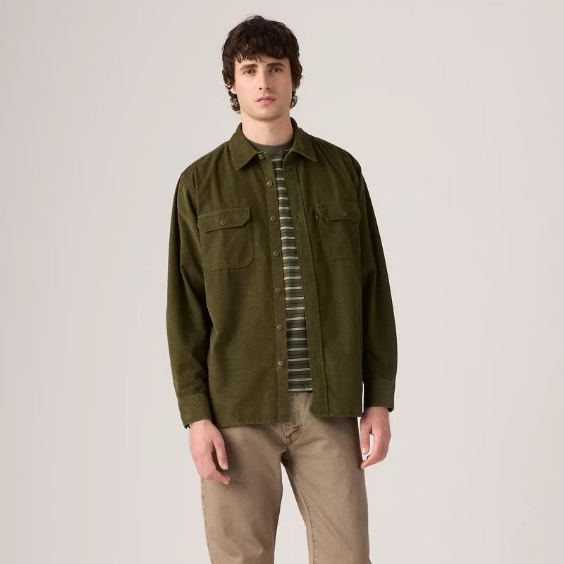 Load image into Gallery viewer, Levi's Men's Jackson Corduroy Worker Overshirt Olive Night 195730300
