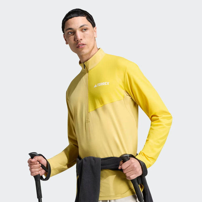 Load image into Gallery viewer, Adidas Terrex Men's Multi Climacool 1/2 Zip Long Sleeve T-Shirt Pyrite KF9891
