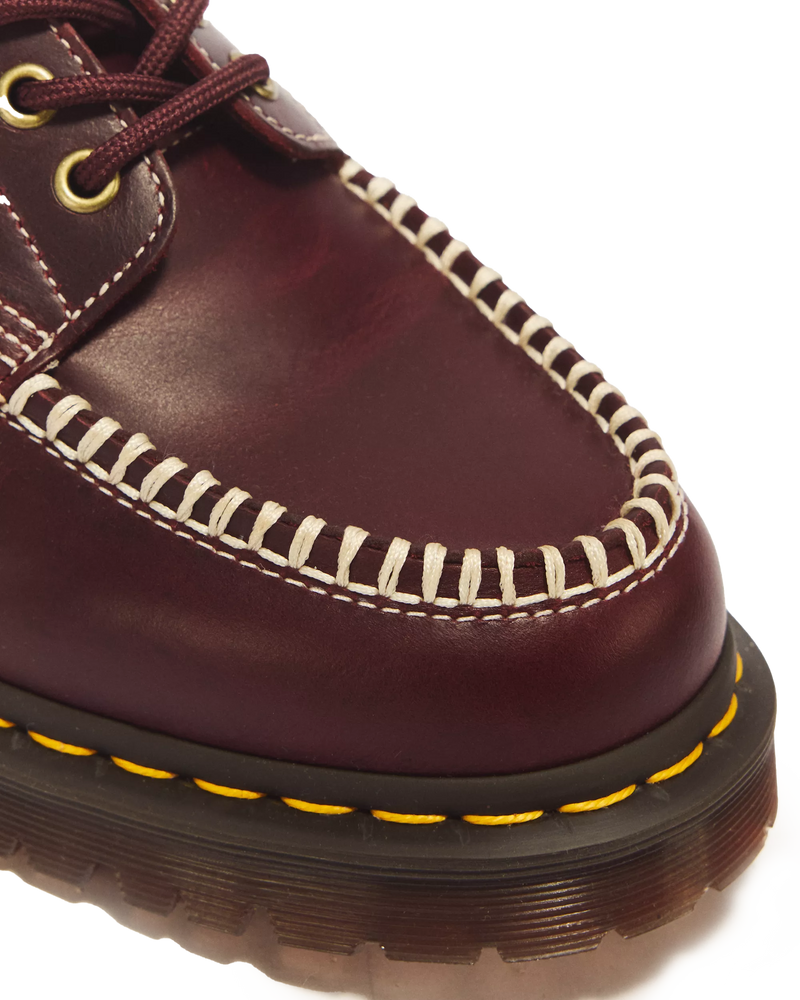Load image into Gallery viewer, Dr. Martens Women's Lowell Leather Moc Toe Orleans Shoes Cherry Red 31817600
