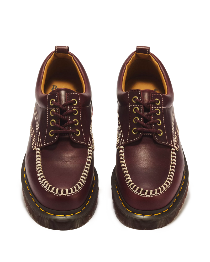 Load image into Gallery viewer, Dr. Martens Women's Lowell Leather Moc Toe Orleans Shoes Cherry Red 31817600
