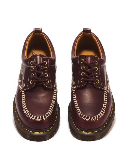 Dr. Martens Women's Lowell Leather Moc Toe Orleans Shoes Cherry Red 31817600