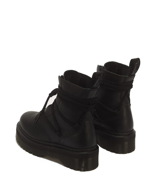 Dr. Martens Women's Jarrick II Mono Laced Leather Platform Pisa Shoes  Black 32221001