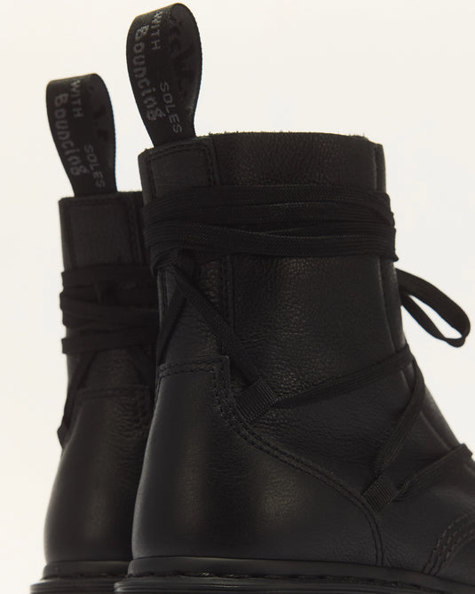 Dr. Martens Women's Jarrick II Mono Laced Leather Platform Pisa Shoes  Black 32221001