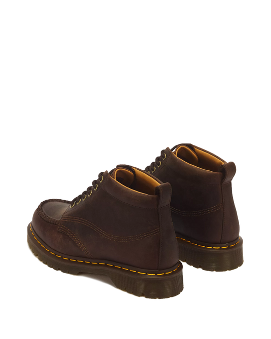 Dr. Martens Men's Lowell Chukka 6 Eye Craze Horse Moc Toe Boots Dark Brown 43350201