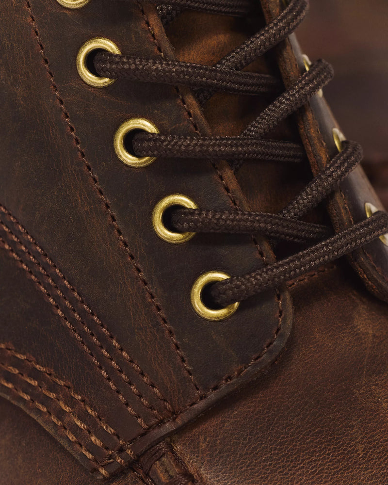 Load image into Gallery viewer, Dr. Martens Men's Lowell Chukka 6 Eye Craze Horse Moc Toe Boots Dark Brown 43350201
