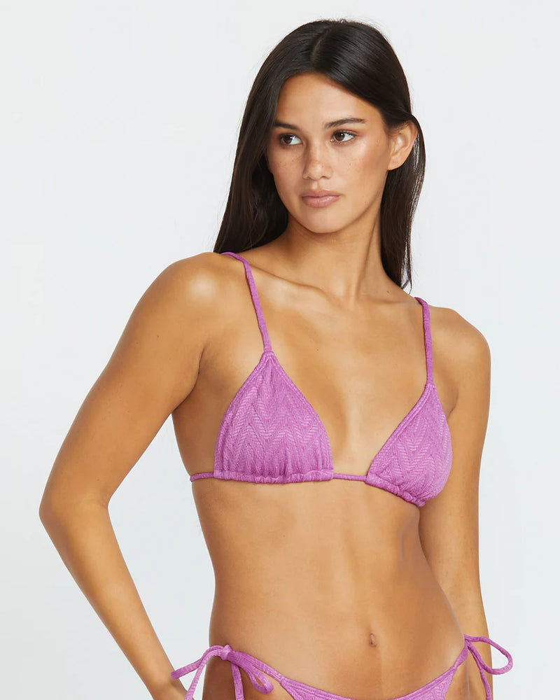 Load image into Gallery viewer, Volcom Women&#39;s V Baby Slide Triangle Bikini Top Iris Purple O1412505_IRI
