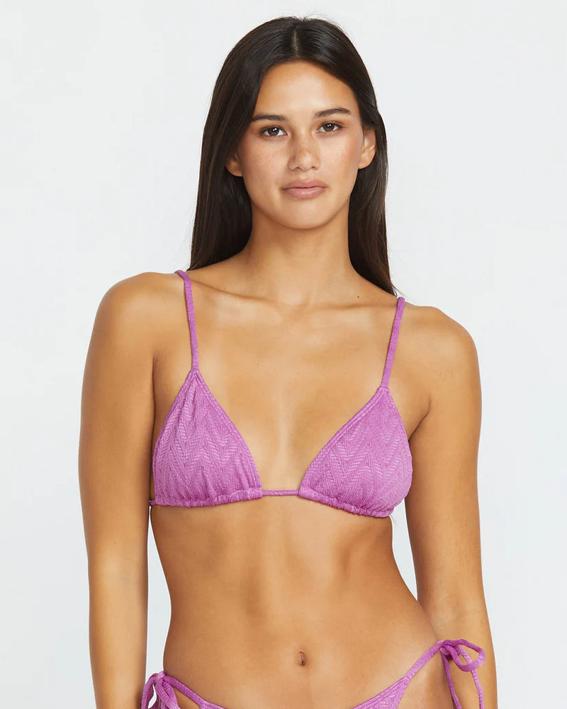Load image into Gallery viewer, Volcom Women&#39;s V Baby Slide Triangle Bikini Top Iris Purple O1412505_IRI
