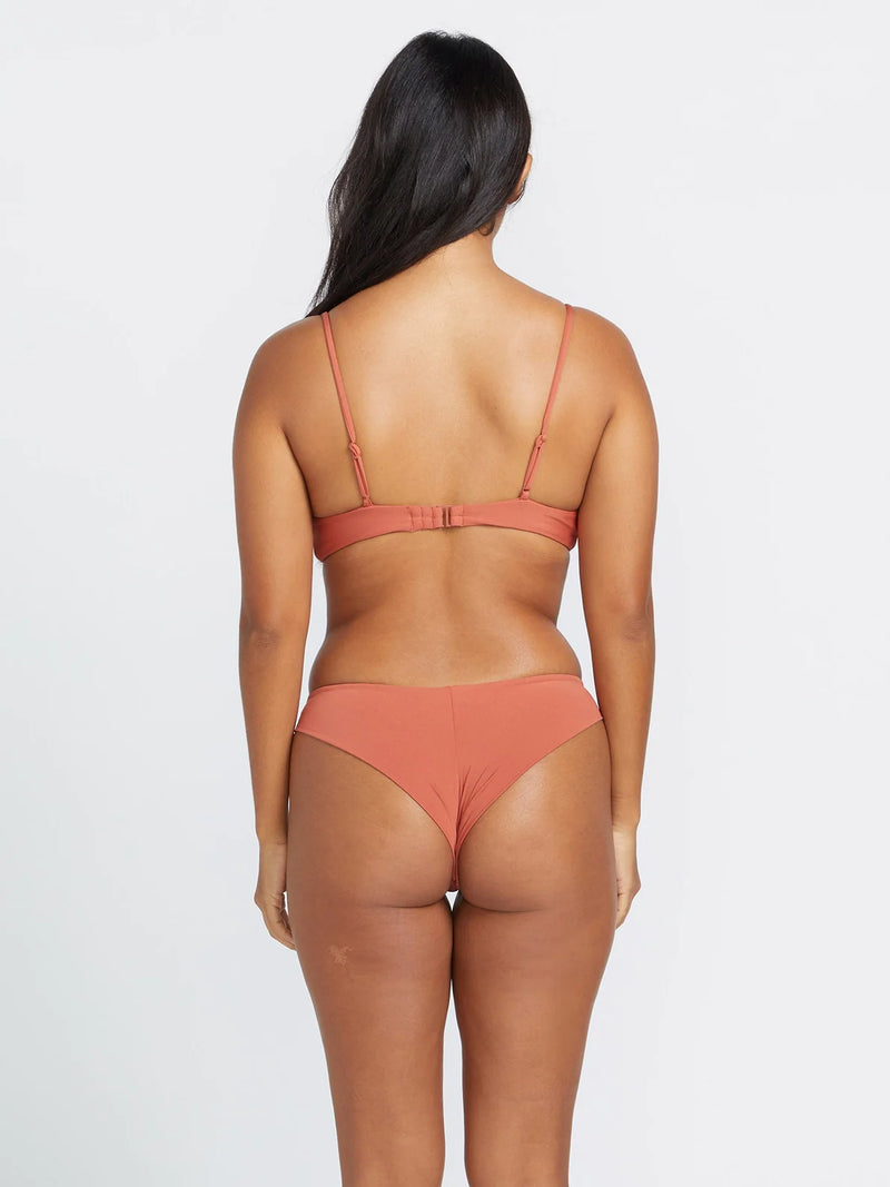 Load image into Gallery viewer, Volcom Women&#39;s Simply Seamless Cheekini Bikini Bottom Rosewood O2112404_ROS
