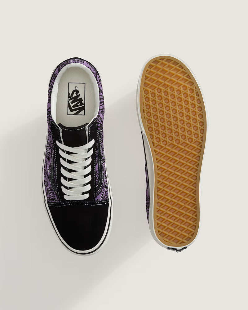 Load image into Gallery viewer, Vans Unisex Old Skool Shoes Black/Purple VN000E9TB5P

