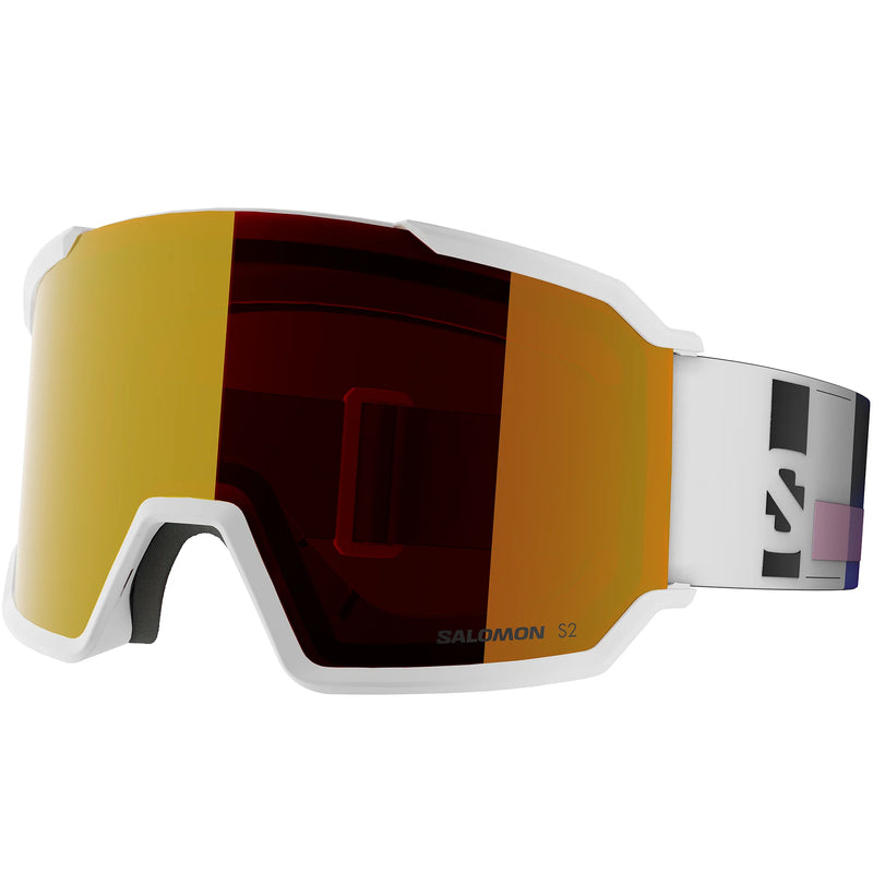 Load image into Gallery viewer, Salomon Unisex S/View 3 Mirror Lens S2 Snow Goggles White/Mid Red L47920700
