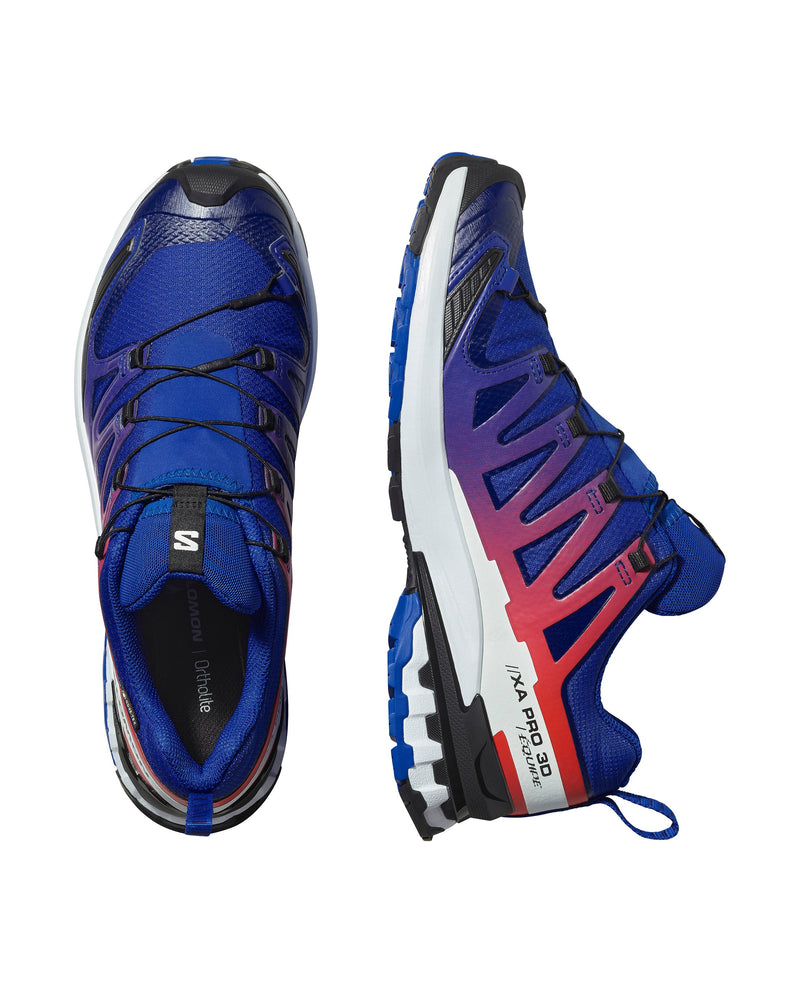 Load image into Gallery viewer, Salomon Men's XA Pro 3D V9 Gore-Tex Equipe Shoes Surf The Web/Fiery Red/White L47982600
