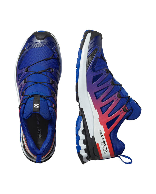 Salomon Men's XA Pro 3D V9 Gore-Tex Equipe Shoes Surf The Web/Fiery Red/White L47982600