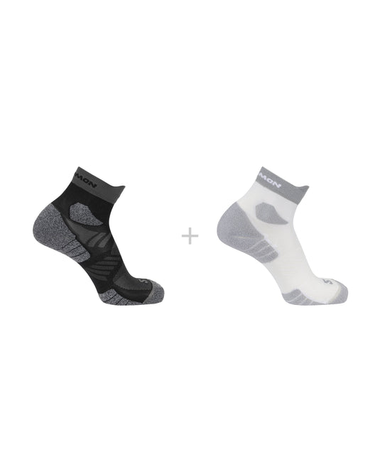 Salomon Unisex Aero Ankle Sock (2-Pack) White/Black LC2627000