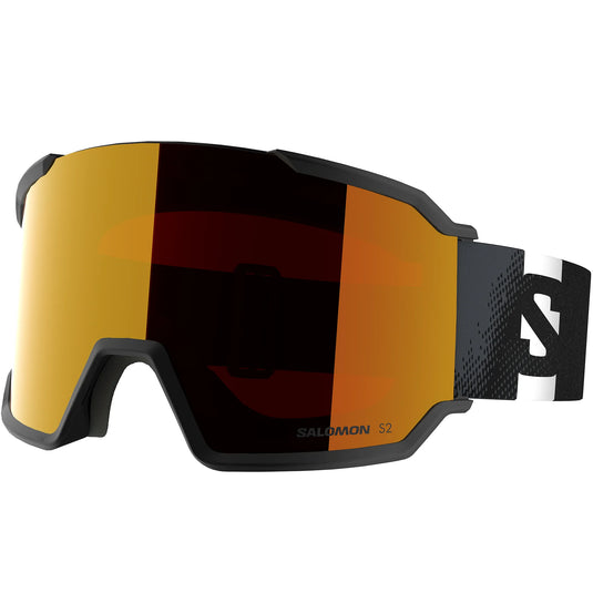 Salomon Unisex S/View 3 Mirror Lens S2 Snow Goggles Black/Mid Red L47920500