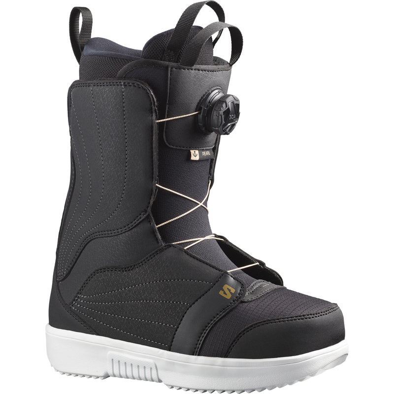 Load image into Gallery viewer, Salomon Women's Pearl BOA® Snowboard Boots Black/White/Gold L41703900
