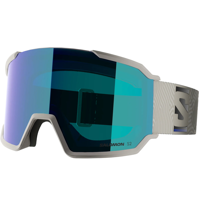 Load image into Gallery viewer, Salomon Unisex S/View 3 Mirror Lens S2 Snow Goggles Rainy Day/Mid Blue L47920900
