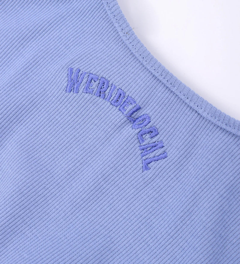 Load image into Gallery viewer, We Ride Local Women's Typo Ribbed Crop Tank Top Sky Purple FRCTTSP_SS26
