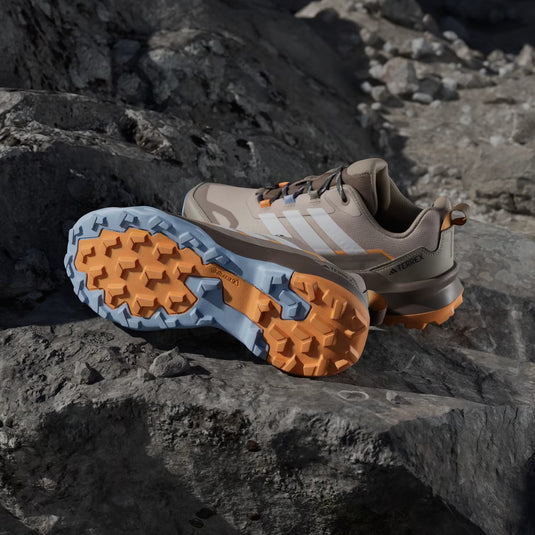 Adidas Terrex Women's Skychaser AX5 GORE-TEX Hiking Shoes Wonder Taupe/Off White/Glow Blue HP7169